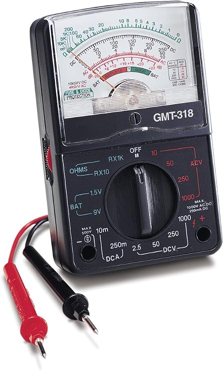Gardner Bender GMT-318 Analog Multimeter, 6 Function, 14 Range, AC / DC Volt, 500V