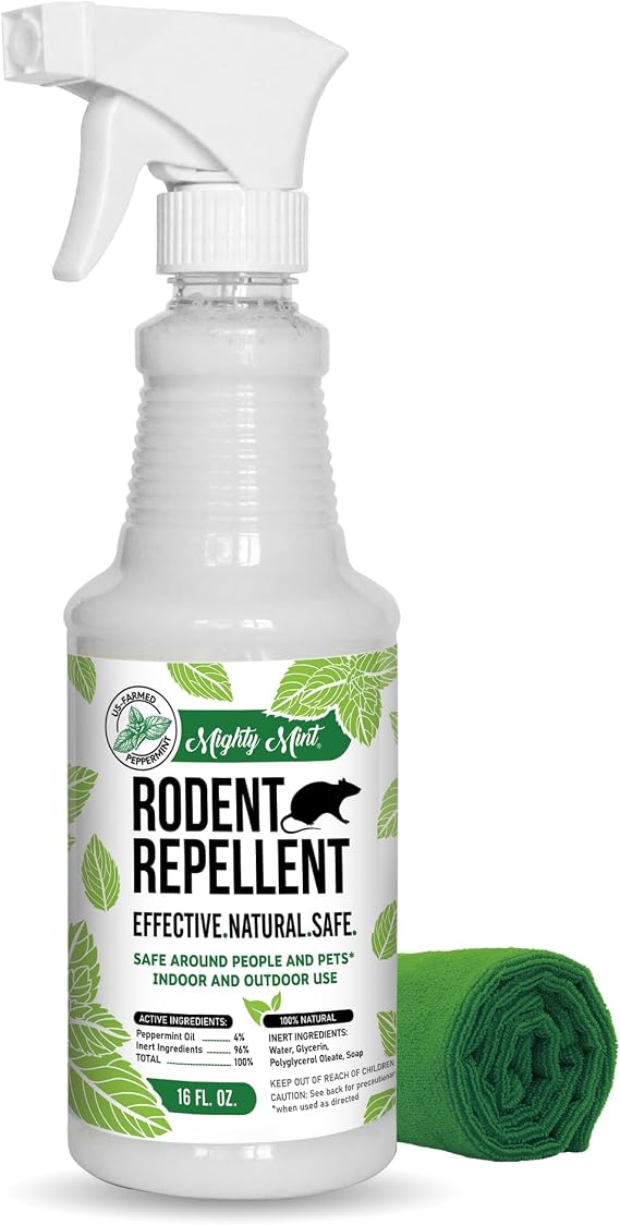 Mighty Mint Peppermint Oil Rodent Repellent Spray, 16 oz