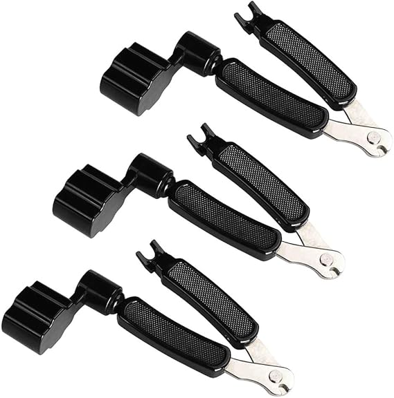 3Pack Guitar String Winder Guitar String Cutter and Bridge Pin Puller, 3 in 1 Guitar Tool Guitar Accessories