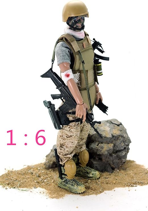 BJPEY 12" Wounded Soldier Action Figures Soldiers Toys 1:6 Scale (Wounded Soldier)
