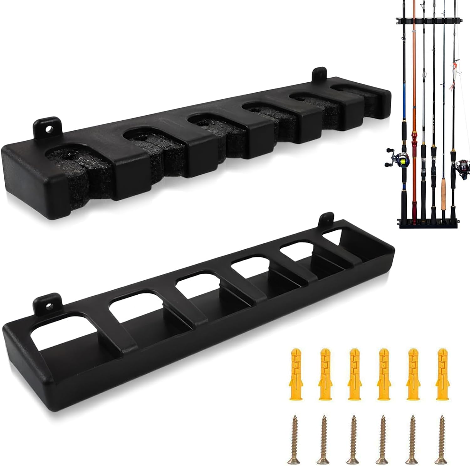 Cisyia Pool Cue Holder, Wall-Mounted Pool Cue Rack Stand Case Pools Stick Holder, Poolcue Stick Storage, Vertical Pools Table Rods Clip Accessories for Billiard Clubs Bars Snooker Games