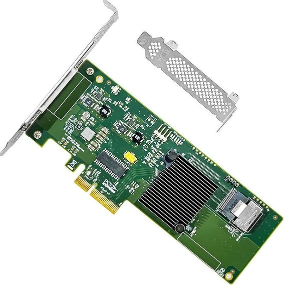 SAS HBA Card Compatible with LSI 9211-4i IT Mode PCIe SATA Expansion Card