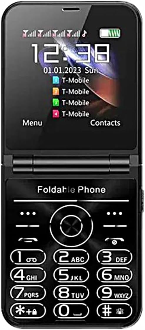 Mini 15 Pro Cellphone 2025 Unlocked Phone, Smallest Mobile Phone Replacement for iPhone, Elderly Mobile Phone, Flip, Quad SIM, 1200mAh, 2.6 HD inch (Black)