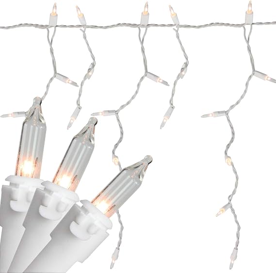 Northlight Mini Icicle Incandescent Christmas Lights - Clear - 8.75' White Wire - 150ct