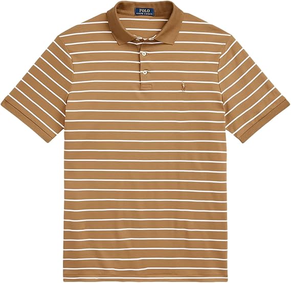 POLO RALPH LAUREN Men's Interlock Classic Fit Striped Cotton Polo Shirt
