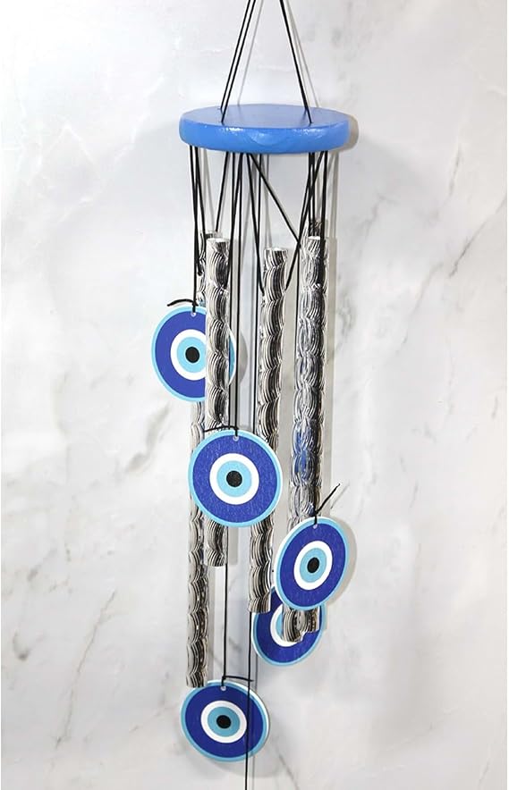 Metal Rüzgar Çanı Nazar Boncuklu 70 Cm