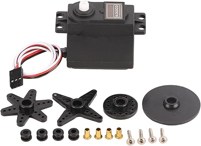 Alomejor RC Servo, Low Noise High Speed, Standard Servo Motor, Plastic Gear for RC Racing Model Building Drones Robotics Control Hobbyists Engineers