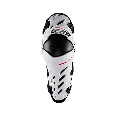 Leatt Brace Adult Dual Axis Off-Road Motorcycle Pivoting Knee and Shin Hard Shell Impact Foam Guard, White, S/M