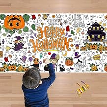 OHOME Halloween Giant Coloring Poster/Tablecloth-Halloween Crafts for Kids-30 x 72 Inches Jumbo Paper Coloring Banner Gifts for Kids Activities Games Toys Party Favors- Halloween Party Decorations
