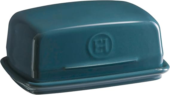 Emile Henry Made In France Blue Flame Butter Dish