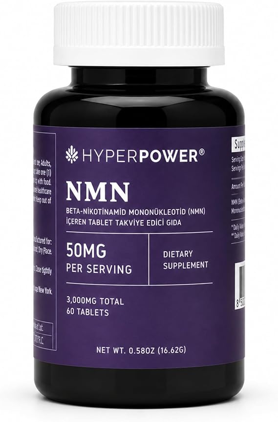 Hyperpower NMN (Beta-Nicotinamide Mononucleotide) 50 mg | 60 Tablet, 3000 mg Toplam | Made in USA