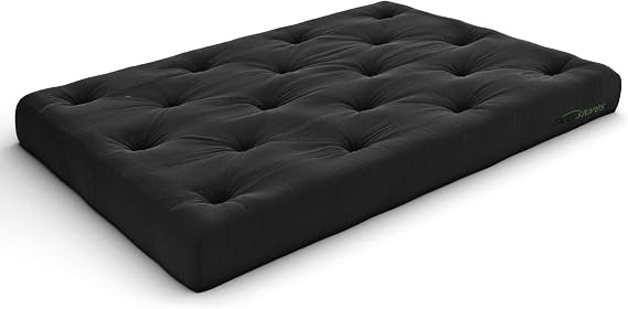 Nirvana Futons Premier Pocket Coil 10-Inch Full Futon Mattress, Black Twill - Made in USA