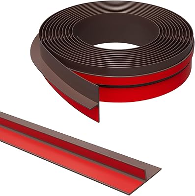 T-Shaped Door Draft Stopper, 1.97 in x 20 Ft Silicone Seal Strip for Windows Gaps, Weather Stripping Seal Strip Shower Sweep, Brown