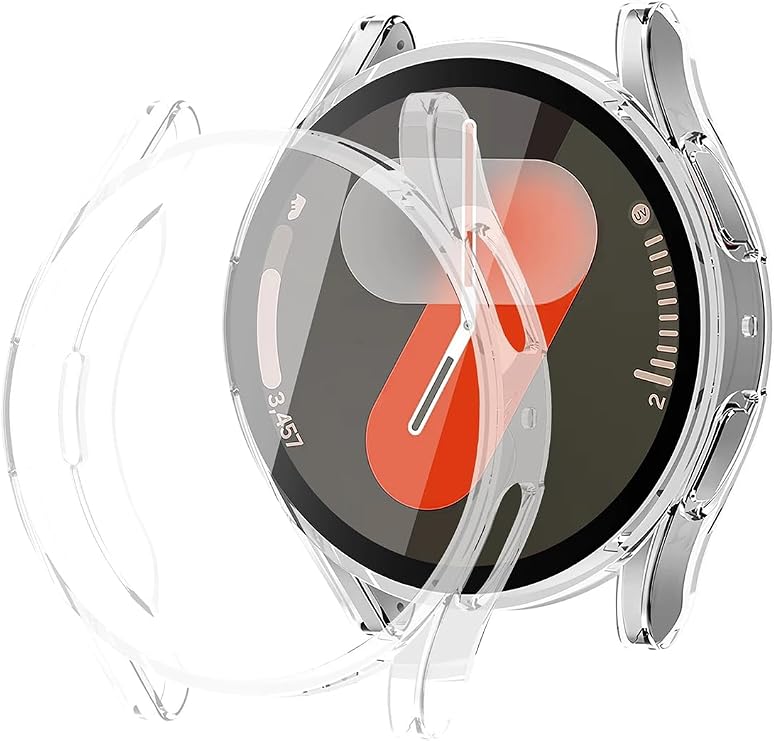 Case And Screen Protector 360 Full Protection Silicone Case (Transparent) Compatible With Samsung Galaxy Watch 7 40mm