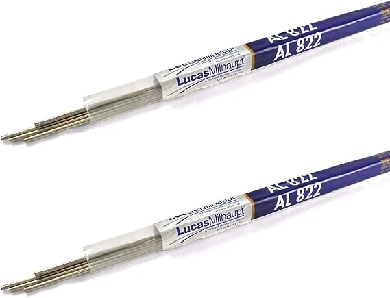 2 PACKAGES*** Lucas Milhaupt AL 822 Flux Cored Aluminum Solder, 4 Rods, Brazing Alloy, 99088