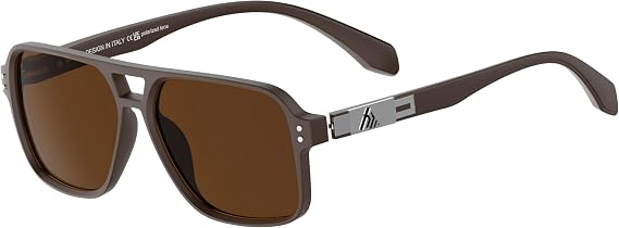 SIPLION Men's Polarized Sunglasses, Lightweight Square Frame for Driving