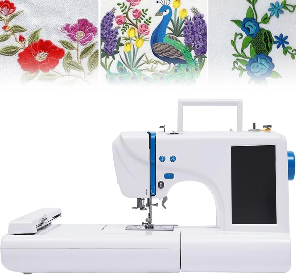 Commercial Computerized Embroidery Machine, Automatic Embroidery Machine for Clothing & Bedding with Large Embroidery Area & LCD Touch Screen, Ideal for Beginners and Home Business