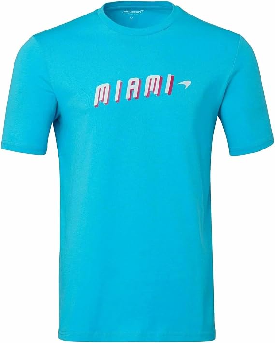 McLaren F1 Women's Miami Neon Graphic T-Shirt (Vice Blue, XL)