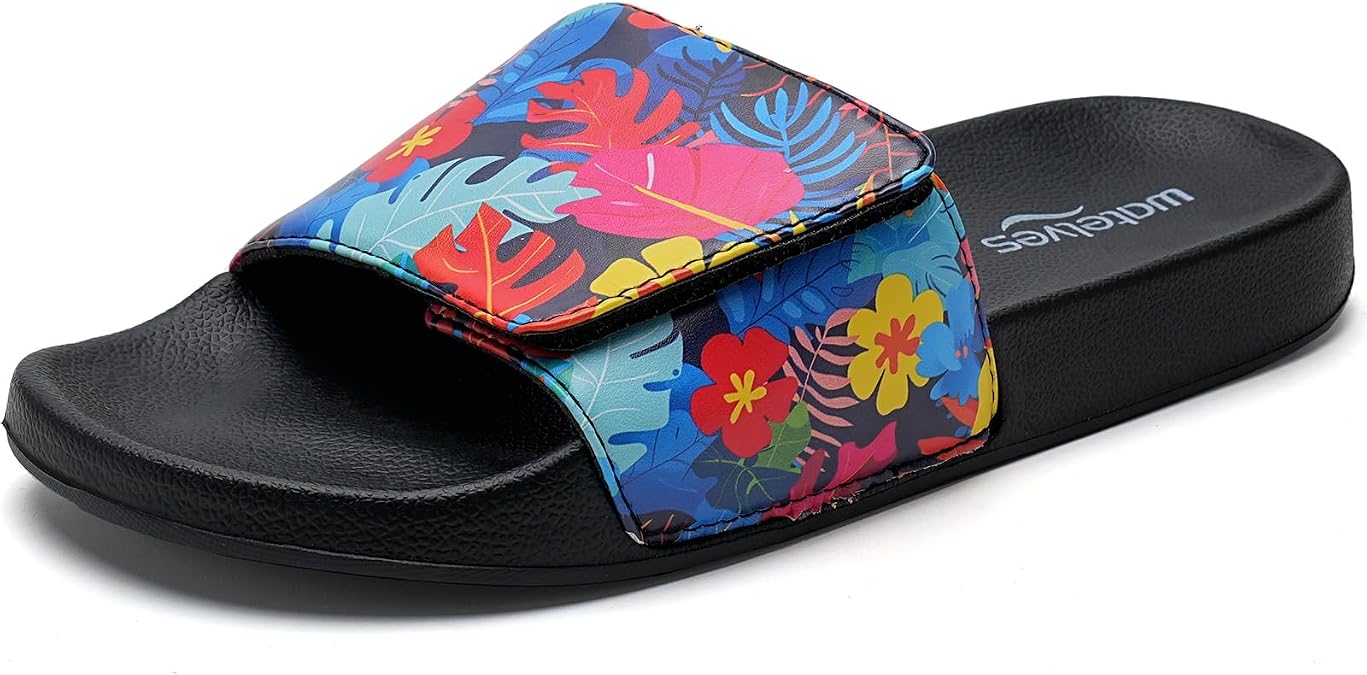 WateLves Kids Slide Sandals Boys Comfortable Slip-On Sandals Youth Big Kids Summer Slippers for Beach Pool Shower Little/Big Kid