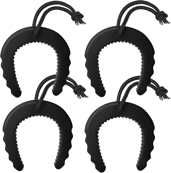 4 Pcs First Responder Door Stop, Emergency Police Door Jam with Nylon Cord Attachments for Law Enforcement Emergency Medical Services Firefighter Accessories, Black
