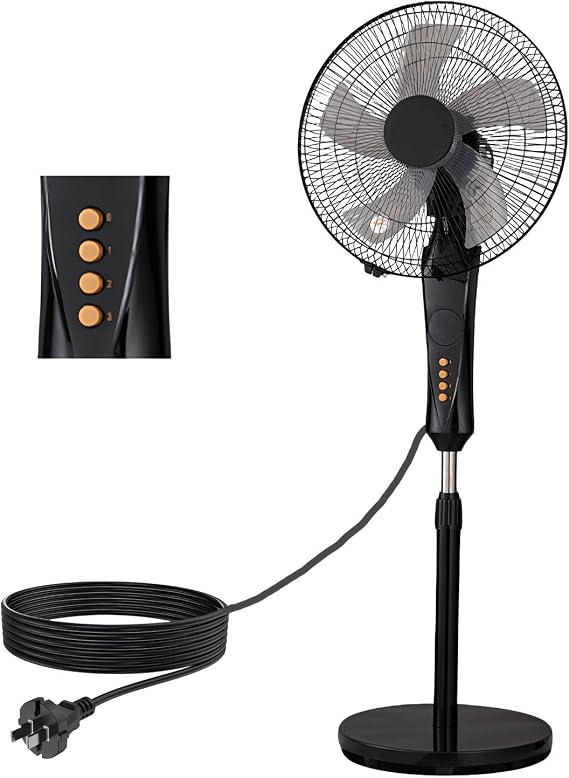 16" High Velocity Pedestal Oscillating Fan, 3 Speeds Standing Fans For Home,  With A 3-meter Extension Cable, Adjustable Height Idea For Commercial, Shop, And Garage