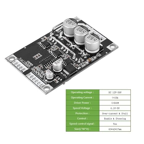 Motor brushless Controller,DC 12V-36V 15A 500W Hall brushless motor Speed Driver Board speed controller for brushless motor
