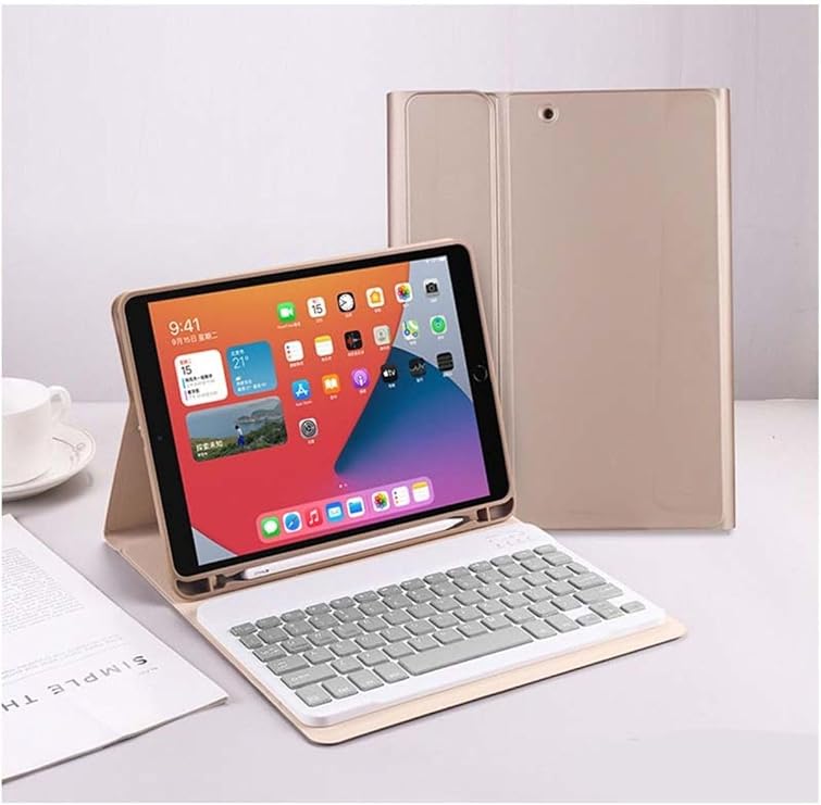 Apple Ipad Pro 11 İnç 4. Nesil M2 2022 Ile Uyumlu Bluetooth Klavyeli Kılıf, Kalem Bölmeli, Türkçe Klavye, Gold, Apple iPad Pro 4. Nesil M2 2022 11 inç
