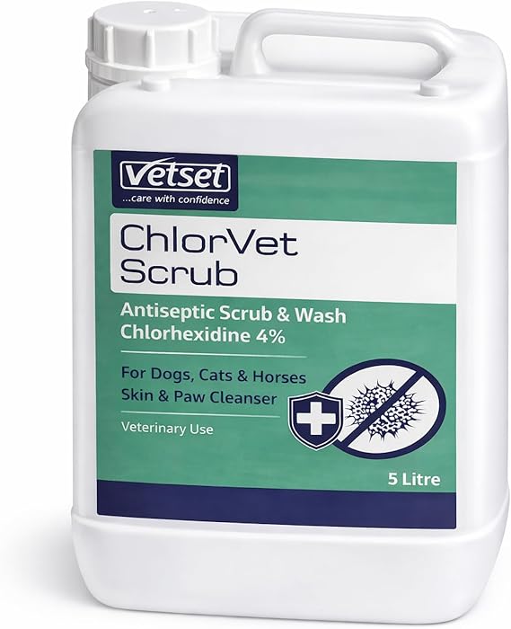 ChlorVet Scrub Chlorhexidine 4% Antiseptic Scrub & Wash for Dogs 5 Litres