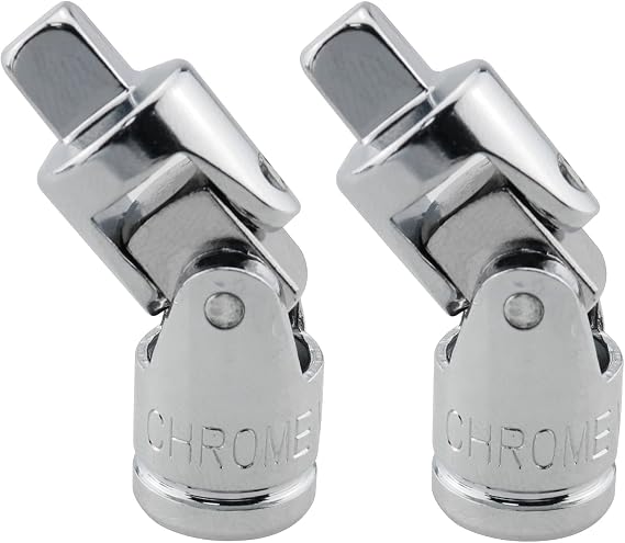 CHENJIN Universal Joint Socket 2PCS 1/4 Inch Drive Spring Loaded Swivel Socket Adapters