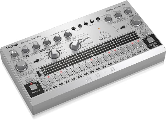 Behringer RHYTHM DESIGNER RD-6-SR Analog Drum Machine with 8 Drum Sounds, 64 Step Sequencer and Distortion Effects