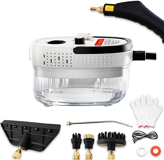 Portable Steam Cleaner, 15s Fast Heat Handheld Steamer for Cleaning with 1L Large Tank, 6 - Level Steam Control for Car Detailing, Kitchen Grease, Bathroom Cleaning