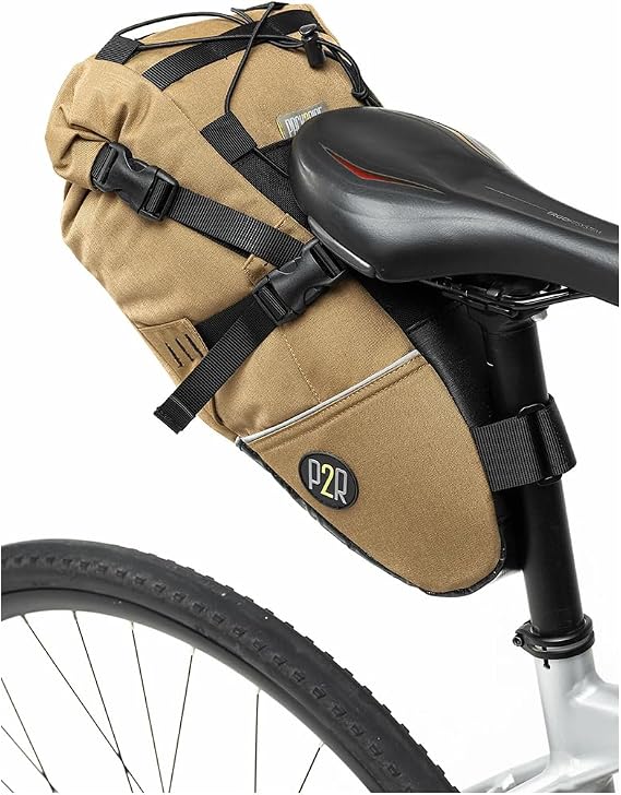 PACK2RIDE Inova Light Bikepacking Sele Tur Bisiklet Çantası - Su Sızdırmaz Kumaş-Geniş Hacimli- Sallanmaz- Reflektif Detaylı -Dağ,Tur, Yol, Gravel Bisikletlerine Uygun -Fonksiyonel ve 11L Kahverengi