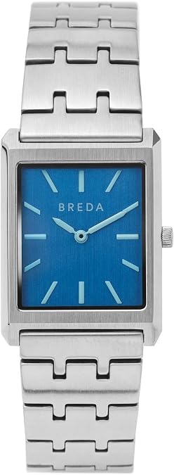Breda Virgil Rectangular Watch, 26mm Stainless Steel Bracelet, Japanese Quartz Movement