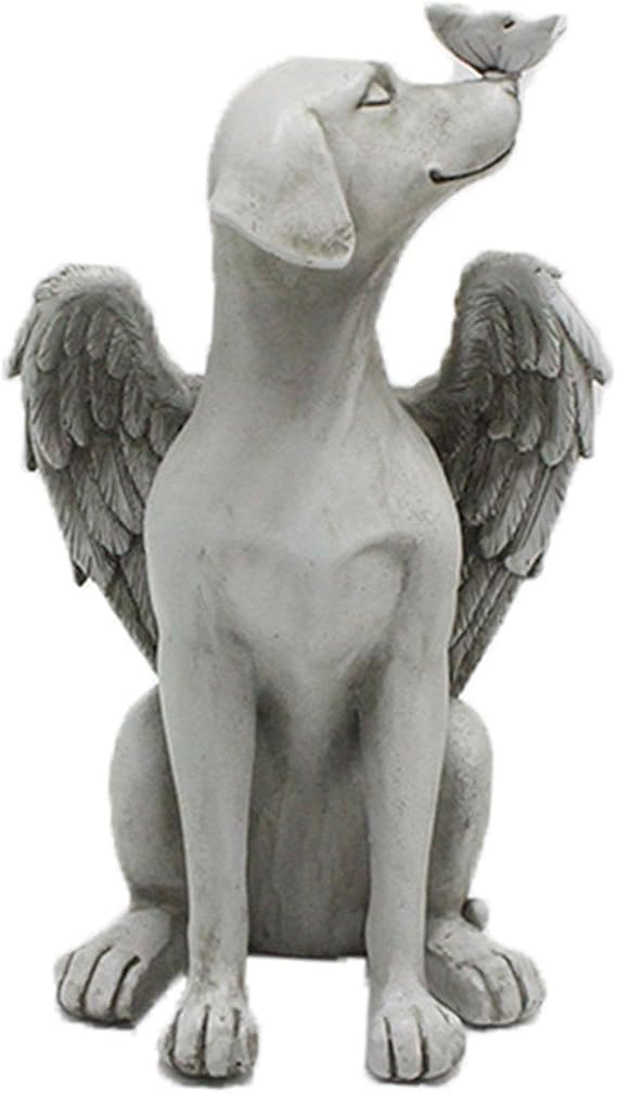 Dog Memorial Statue, 8 Inch Sleeping Angel Dog Figurine