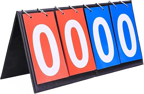 4 Digit Flip Scoreboard Pool Scoreboards Flipper Numbers Scoring Board | Cricket Scoreboard Foldable Sports Table Top Scoreboard Slot Multi Portable Board Numbers for Various Ball Games