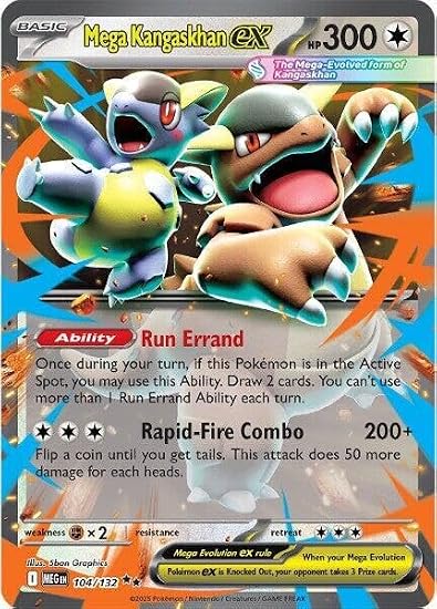 Pokemon - Mega Kangaskhan ex - 104/132 - ME01: Mega Evolution (MEG) - Double Rare - Single Card