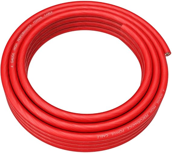 4 Gauge Red 25ft Amplifier Amp Power/Ground Wire Soft Touch Cable