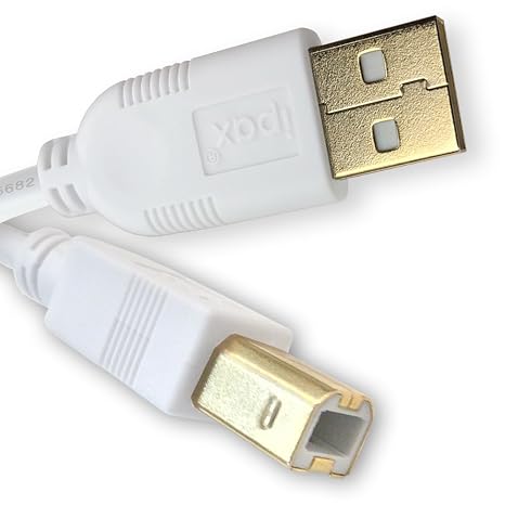 Ipax USB Interface Cable Compatible with Epson Perfection V600 V300 V330 V37 V370 V39 V500 V800 V850 Pro Epson Workforce ES-500W ES-400 DS-530 DS-560 DS-860 PC Mac Laptop Notebook to Scanner Cord Plug