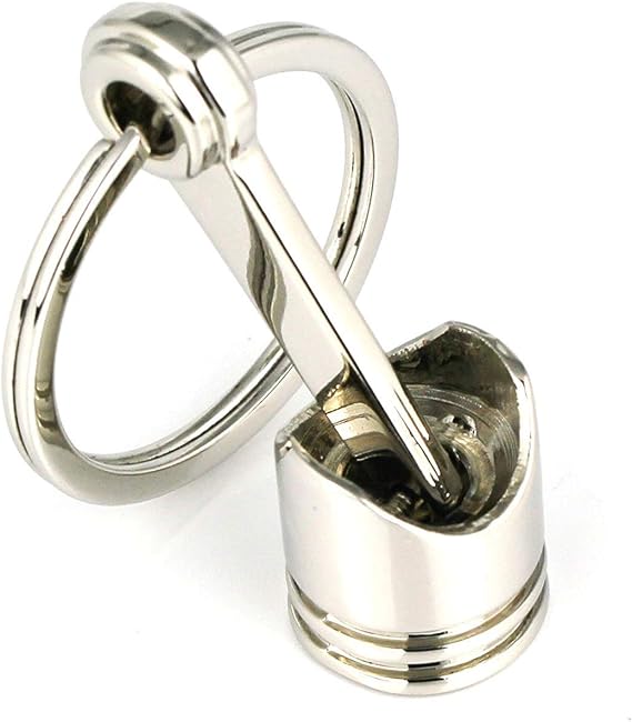 maycom Creative Polished Silver Engine Piston Keychain Key Chain Ring Keyring Keyfob 86076