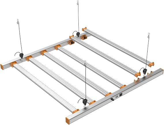 720W LED Grow Light, 2.7mol/J Full Spectrum Grow Lamp, 360 Uniform Irradiation, Interchangeable Bars, Dual Dimming, Fanless Cooling for 4x4 5x5 ft Indoor Plants