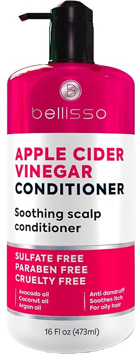 Apple Cider Vinegar Conditioner - Sulfate Paraben and Silicone Free - For Dry, Damaged and Oily Hair - Anti Dandruff Product for Fine Itchy Scalp Build Up - Cleansing Treatment for Women and Men