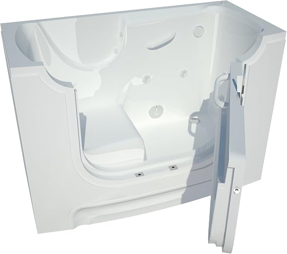 MT3060WCARWH Wheelchair Accessible 30 by 60 by 42-Inch Hydrotherapy Walk In Bathtub Spa Right Side Door, White