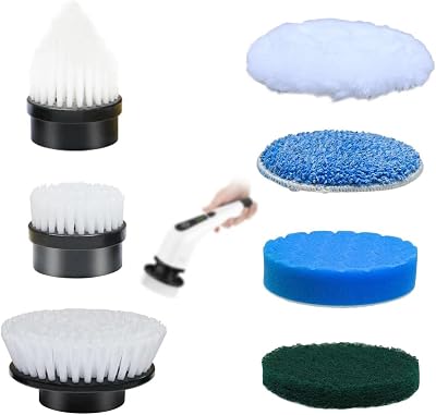 Leebein Electric Spin Scrubber Replacement Brush Heads, 7pcs Extra Brush Accessories Kit for All Brands of OEM ANS-8050 & ANS-8051 Cordless Cleaning Brush - Scrubber Not Included