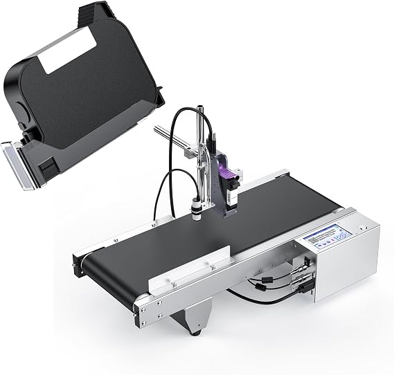 JS740 Inkjet Coding Machine Bundle with JS740 Original Fast Dry Black Ink Cartridge use for Code Date Time Logo Text Printing