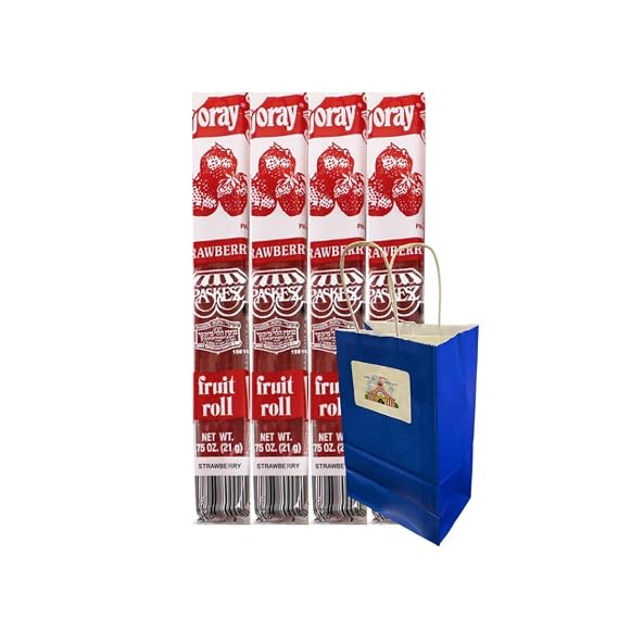 Fruit Roll, Strawberry, 0.75 oz, 4 Pack Gluten-Free, Non-GMO, Healthy Snack for Kids & Adults, Delicious Fruity Flavor, Perfect for On-the-Go & Lunch Boxes