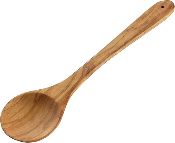Cilio Toscana Olive Wood Kitchen Utensil-For Serving, Mixing and Stirring-Non-Stick Cooking, Long Cooking Spoon, 11.8