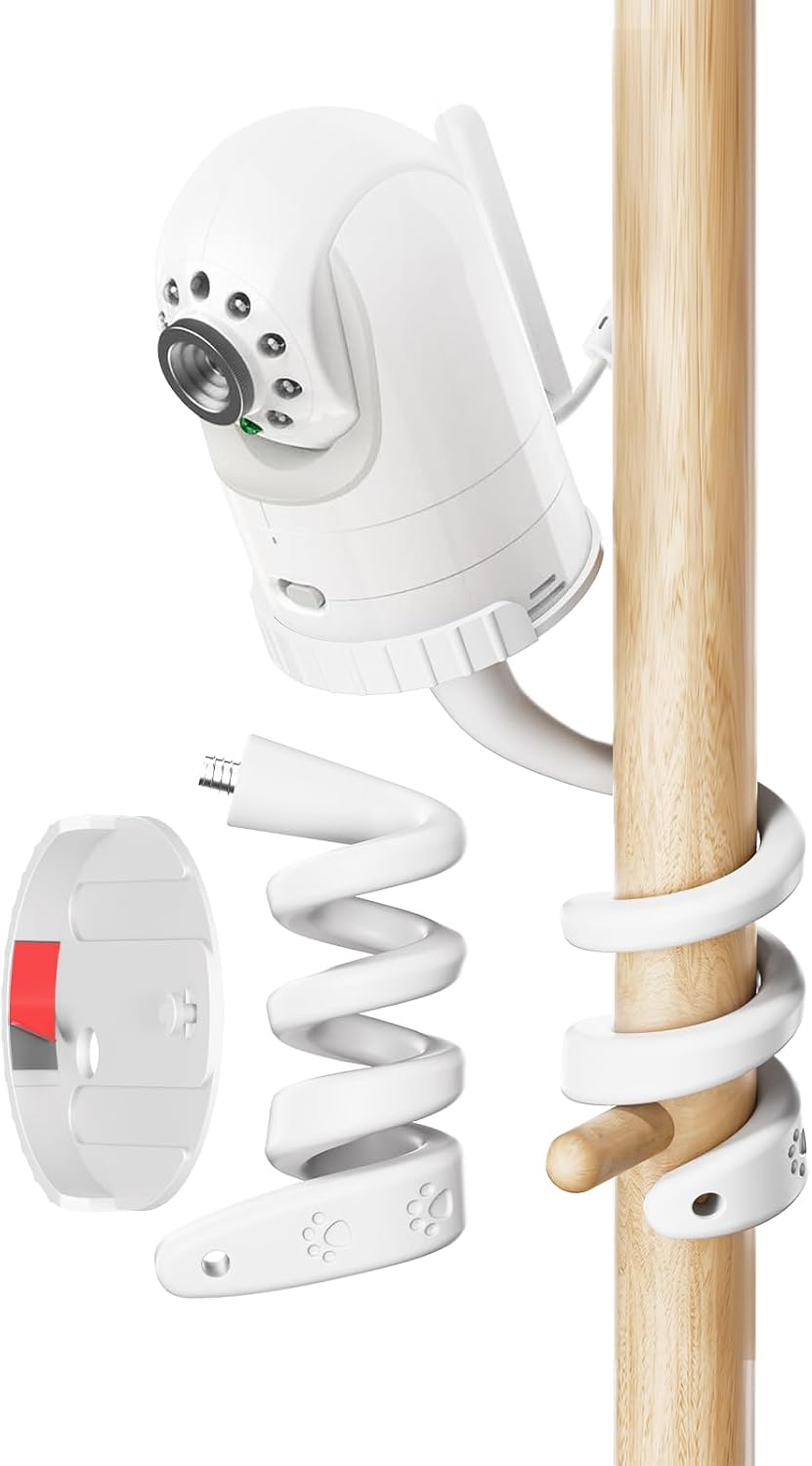 Adjustable Baby Monitor Wall Mount Compatible with Infant Optics DXR-8 and DXR-8 Pro Baby Monitors with 1/4 Inch Threaded Hole Camera. Flexible Baby Monitor Holder
