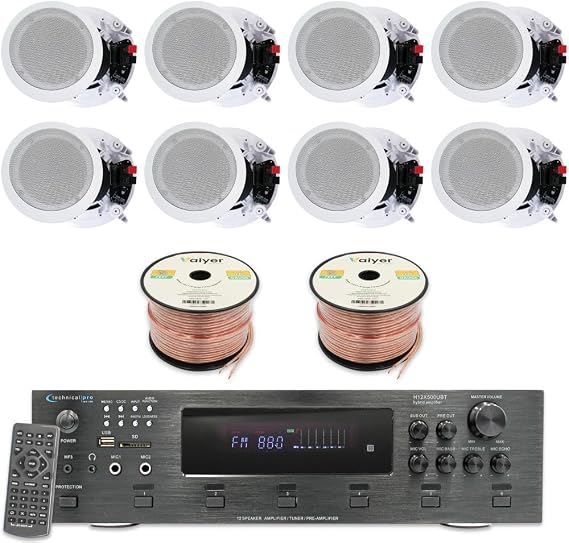 Technical Pro Home Theater System Kit - 6 ch 6000 Watts Bluetooth Amplifier