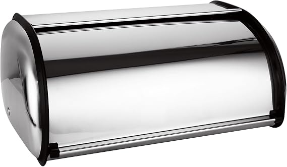 JMIATRY Bread Bin, Stainless Steel Bread Bin, Large Bread Box for Kitchen, 34x23x14.5cm, Sliver