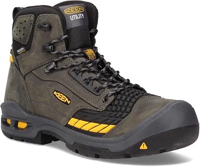 KEEN Utility Mens Troy 6 Kbf Composite Toe Waterproof Work Boots, MagnetBlack, 13